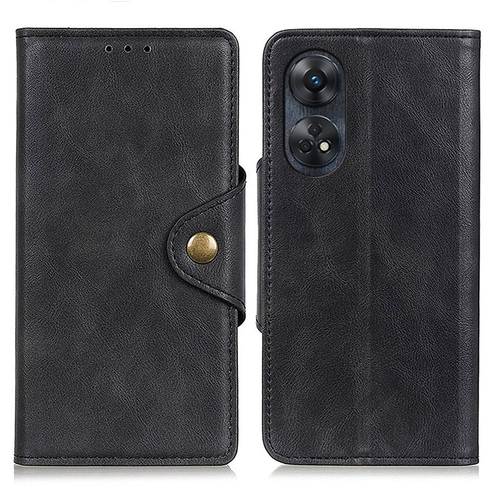 For Oppo Reno8 T 4G PU Leather Phone Case Brass Buckle Protective Wallet Stand Cover For Oppo Reno8 T 4G PU Leather Phone Case Brass Buckle Protective Wallet Stand Cover